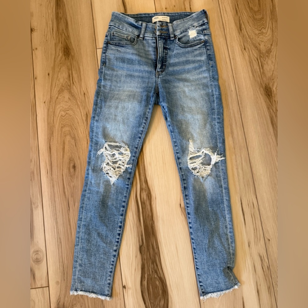 BKE Light Blue Ripped Skinny Jeans - Picture 6 of 9